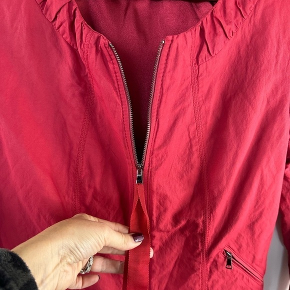 EUC Elie Tahari Zaria Red Fitted Zip Up Jacket - Picture 6 of 12